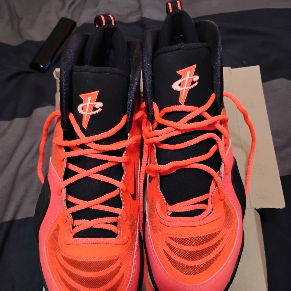 Nike Black and Orange High-Top Sneakers